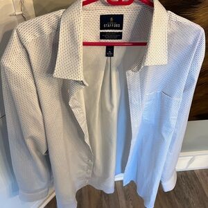 Stafford White and Blue Patterned Shirt